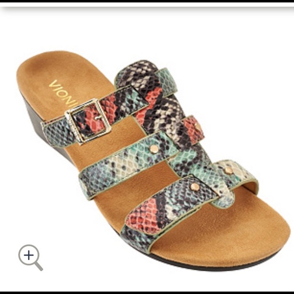 Vionic Shoes - Vionic Radia Snakeskin Wedge Sandals
